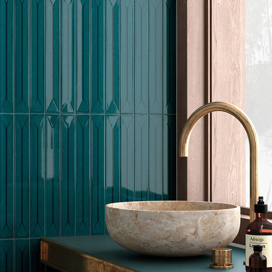 Vertical axis ocean crackle ceramic wall tiles